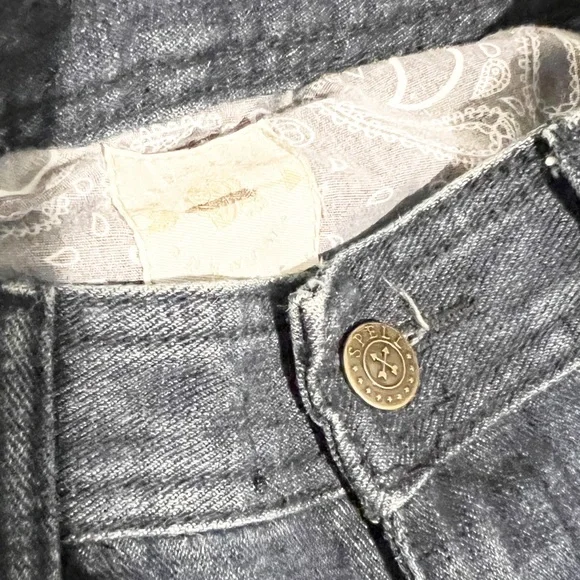 Spell & The Gypsy Boho Wanderlust Flare Jeans Embroidered Denim XS Extra Small - Picture 9 of 10